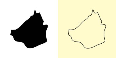 Cavite haritası, Filipinler, Asya. Doldurulmuş ve çizilmiş harita tasarımları. Vektör illüstrasyonu