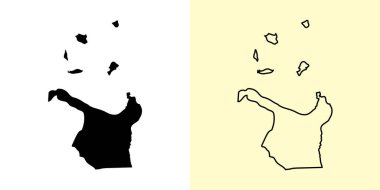 Cagayan haritası, Filipinler, Asya. Doldurulmuş ve çizilmiş harita tasarımları. Vektör illüstrasyonu