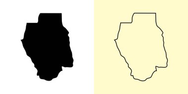 Bukidnon haritası, Filipinler, Asya. Doldurulmuş ve çizilmiş harita tasarımları. Vektör illüstrasyonu