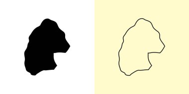 Pekin haritası, Çin, Asya. Doldurulmuş ve çizilmiş harita tasarımları. Vektör illüstrasyonu