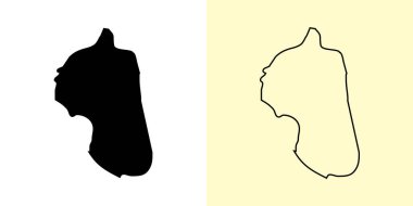 Bataan haritası, Filipinler, Asya. Doldurulmuş ve çizilmiş harita tasarımları. Vektör illüstrasyonu