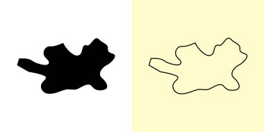 Balti haritası, Moldova, Avrupa. Doldurulmuş ve çizilmiş harita tasarımları. Vektör illüstrasyonu