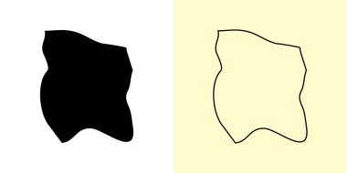 Ang Tanga haritası, Tayland, Asya. Doldurulmuş ve çizilmiş harita tasarımları. Vektör illüstrasyonu