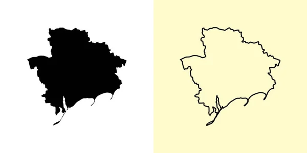Χάρτης Zaporizhia Ουκρανία Ευρώπη Γεμάτο Και Περίγραμμα Σχέδια Χάρτη Εικονογράφηση — Διανυσματικό Αρχείο