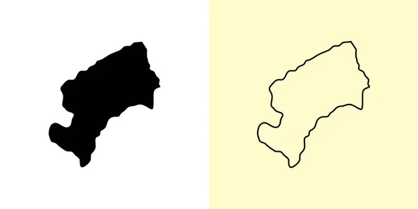 萨格勒布市地图 克罗地亚 填好并勾勒出地图的设计 矢量说明 — 图库矢量图片