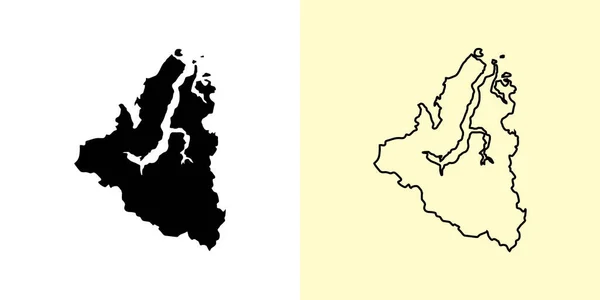 亚穆洛 涅涅茨地图 俄罗斯 欧洲填好并勾勒出地图的设计 矢量说明 — 图库矢量图片