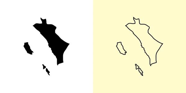 Mappa Sumatra Occidentale Indonesia Asia Pieno Disegni Mappe Contorno Illustrazione — Vettoriale Stock