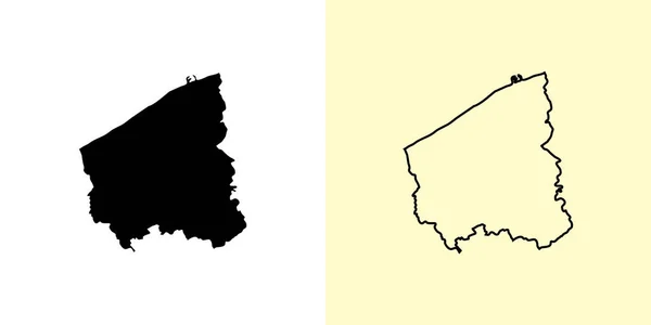 Χάρτης Δυτικής Φλάνδρας Βέλγιο Ευρώπη Γεμάτο Και Περίγραμμα Σχέδια Χάρτη — Διανυσματικό Αρχείο