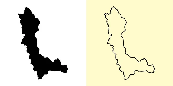 Карта Западного Азербайджана Ирана Азии Заполненные Очерченные Схемы Карт Векторная — стоковый вектор