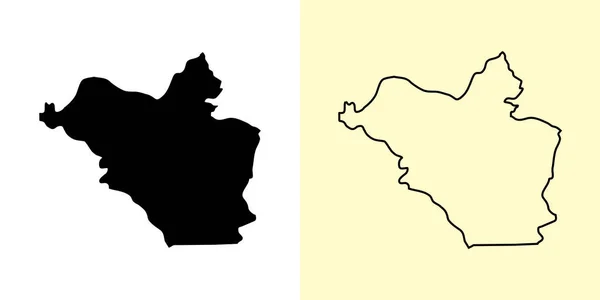 Wasit Map Iraq Asia 填好并勾勒出地图的设计 矢量说明 — 图库矢量图片