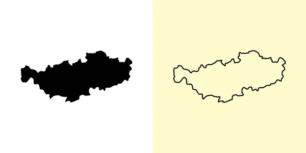 瓦隆勃朗特地图比利时欧洲填好并勾勒出地图的设计 矢量说明 — 图库矢量图片