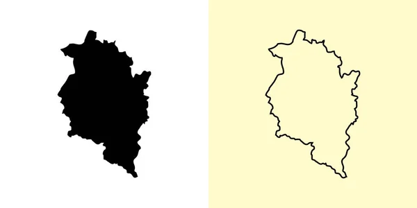 Χάρτης Vorarlberg Αυστρία Ευρώπη Γεμάτο Και Περίγραμμα Σχέδια Χάρτη Εικονογράφηση — Διανυσματικό Αρχείο
