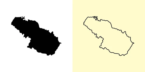 Virovitica Podravina地图 克罗地亚 填好并勾勒出地图的设计 矢量说明 — 图库矢量图片