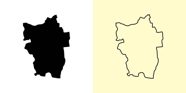 Viesite Map Λετονία Ευρώπη Γεμάτο Και Περίγραμμα Σχέδια Χάρτη Εικονογράφηση — Διανυσματικό Αρχείο