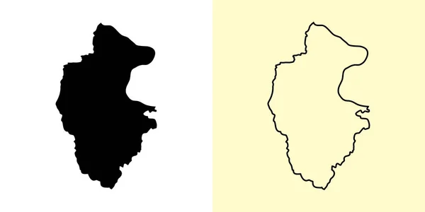 ヴィディン地図 ブルガリア ヨーロッパ 地図のデザインを記入してアウトラインします ベクターイラスト — ストックベクタ