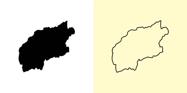 Viana Castelo Map Πορτογαλία Ευρώπη Γεμάτο Και Περίγραμμα Σχέδια Χάρτη — Διανυσματικό Αρχείο