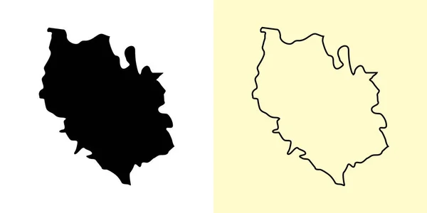 Vianden Mapa Luxemburgo Europa Diseños Mapas Rellenos Esquemáticos Ilustración Vectorial — Vector de stock