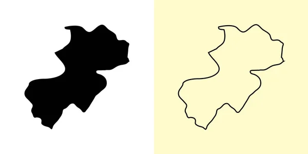 Мапа Вавунія Шрі Ланка Азія Заповнені Оформлені Мапи Приклад Вектора — стоковий вектор