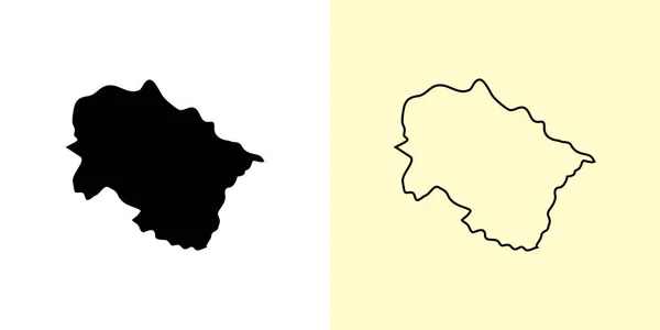 Uttarakhand地图 填好并勾勒出地图的设计 矢量说明 — 图库矢量图片