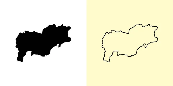 Urozgan地图 阿富汗 填好并勾勒出地图的设计 矢量说明 — 图库矢量图片