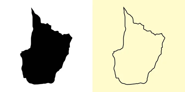 Mapa Alto Demerara Berbice Guiana Américas Desenhos Mapas Preenchidos Esboçados —  Vetores de Stock