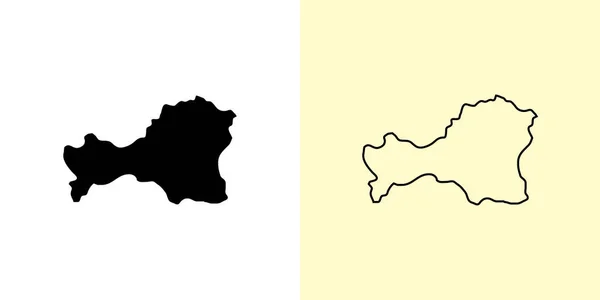 图瓦地图 俄罗斯 欧洲填好并勾勒出地图的设计 矢量说明 — 图库矢量图片