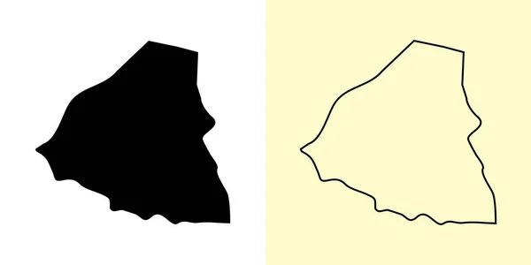 Trinity Palmetto Point地图 圣基茨和尼维斯 填好并勾勒出地图的设计 矢量说明 — 图库矢量图片