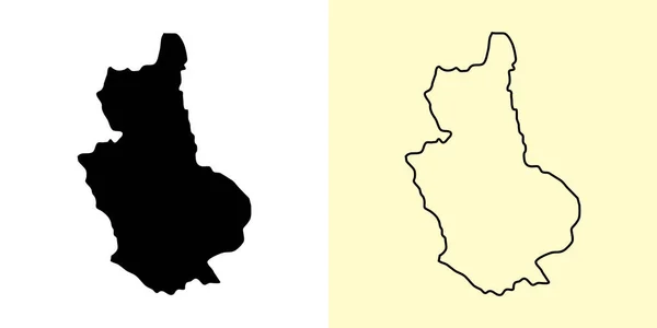 Trongsa Haritası Butan Asya Doldurulmuş Çizilmiş Harita Tasarımları Vektör Illüstrasyonu — Stok Vektör
