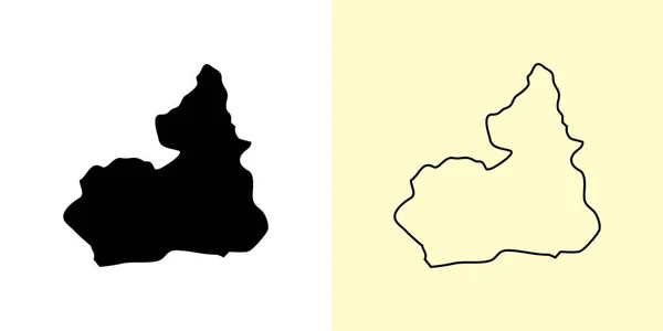 Tervete地图 拉脱维亚 欧洲填好并勾勒出地图的设计 矢量说明 — 图库矢量图片