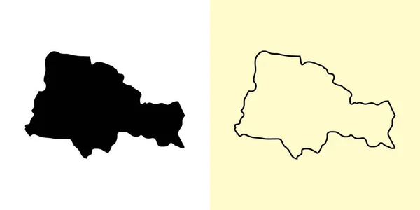 Tboung Khmum地图 柬埔寨 填好并勾勒出地图的设计 矢量说明 — 图库矢量图片