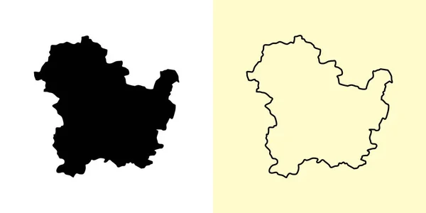 Targovishte地图 保加利亚 填好并勾勒出地图的设计 矢量说明 — 图库矢量图片