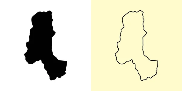 塔哈尔地图 阿富汗 填好并勾勒出地图的设计 矢量说明 — 图库矢量图片