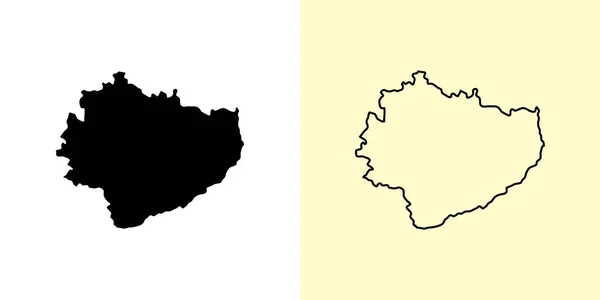 Χάρτης Swietokrzyskie Πολωνία Ευρώπη Γεμάτο Και Περίγραμμα Σχέδια Χάρτη Εικονογράφηση — Διανυσματικό Αρχείο