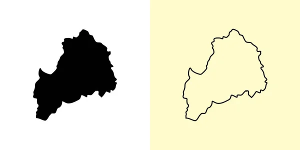 Ostrobothnia南部地图 填好并勾勒出地图的设计 矢量说明 — 图库矢量图片