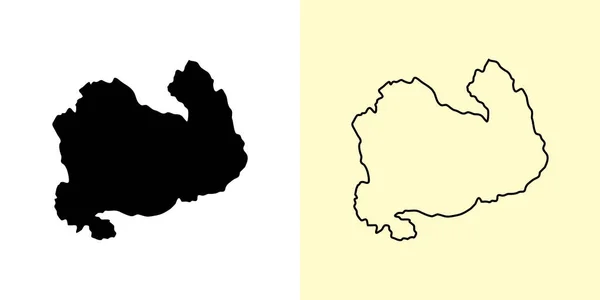 南萨沃尼亚地图 填好并勾勒出地图的设计 矢量说明 — 图库矢量图片