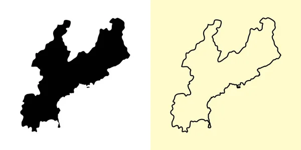 Güney Hamgyong Haritası Kuzey Kore Asya Doldurulmuş Çizilmiş Harita Tasarımları — Stok Vektör