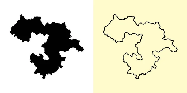 索菲亚省地图保加利亚欧洲填好并勾勒出地图的设计 矢量说明 — 图库矢量图片