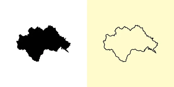 Sisak Moslavina地图 克罗地亚 填好并勾勒出地图的设计 矢量说明 — 图库矢量图片
