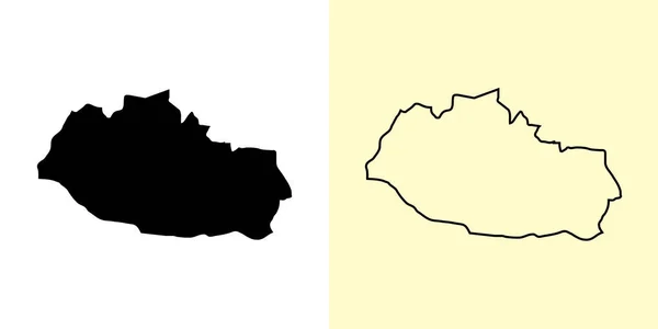 Shida Kartli地图 格鲁吉亚 填好并勾勒出地图的设计 矢量说明 — 图库矢量图片