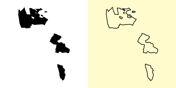 Schaan Map Liechtenstein Europe 填好并勾勒出地图的设计 矢量说明 — 图库矢量图片