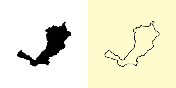 布里亚蒂亚地图 俄罗斯 欧洲填好并勾勒出地图的设计 矢量说明 — 图库矢量图片