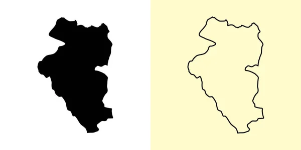 ブルガリア地図 モンゴル アジア 地図のデザインを記入してアウトラインします ベクターイラスト — ストックベクタ