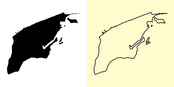Χάρτης Μπρουνέι Μουάρα Μπρουνέι Ασία Γεμάτο Και Περίγραμμα Σχέδια Χάρτη — Διανυσματικό Αρχείο
