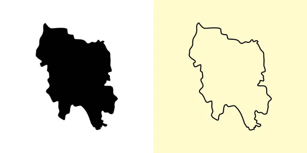 Broceni地图 拉脱维亚 填好并勾勒出地图的设计 矢量说明 — 图库矢量图片