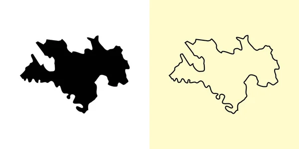 Briceni地图摩尔多瓦欧洲填好并勾勒出地图的设计 矢量说明 — 图库矢量图片
