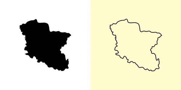 Branicevo Χάρτης Σερβία Ευρώπη Γεμάτο Και Περίγραμμα Σχέδια Χάρτη Εικονογράφηση — Διανυσματικό Αρχείο