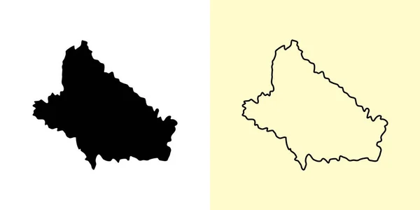 Bjelovar Bilogora地图 克罗地亚 填好并勾勒出地图的设计 矢量说明 — 图库矢量图片