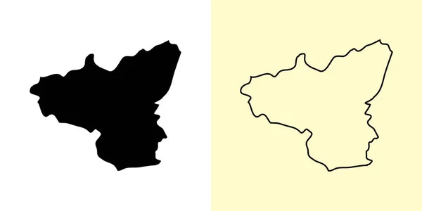 Карта Беране Чорногорія Європа Заповнені Оформлені Мапи Приклад Вектора — стоковий вектор
