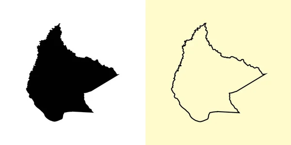 贝尼地图 玻利维亚 填好并勾勒出地图的设计 矢量说明 — 图库矢量图片