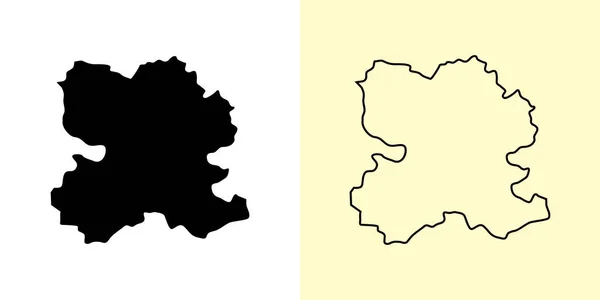 バウスカ地図 ラトビア ヨーロッパ 地図のデザインを記入してアウトラインします ベクターイラスト — ストックベクタ